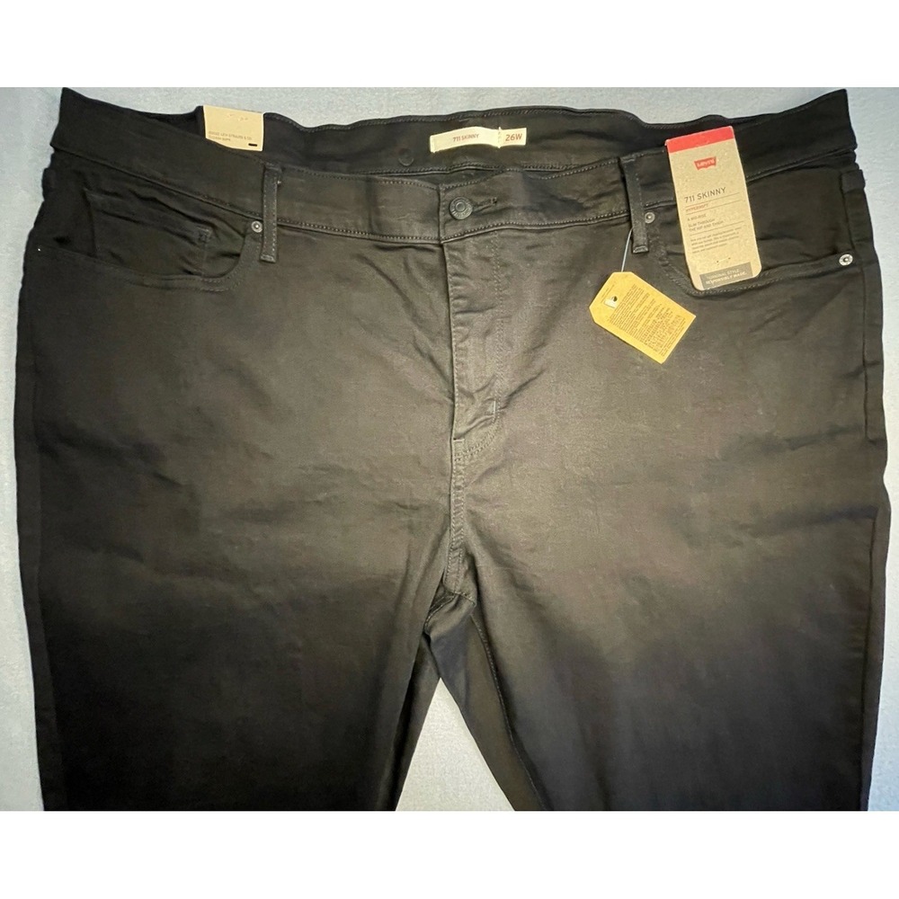 New LEVI'S jeans Women  sz 26W Black 711 Skinny Mid Rise Stretch‎ levis